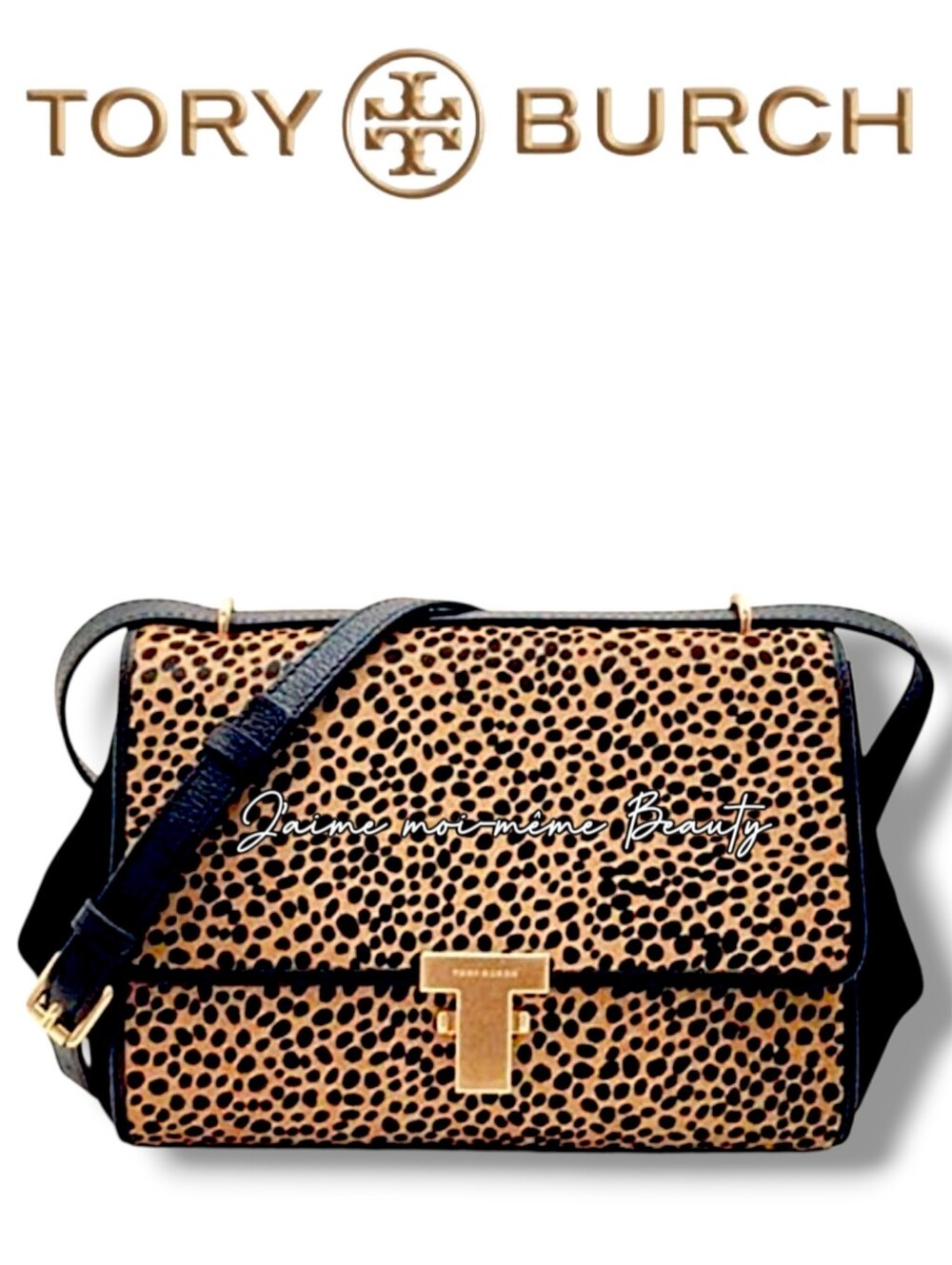Tory Burch Calf Hair Leopard Print Satchel Bag - Brown, Black, & Gold